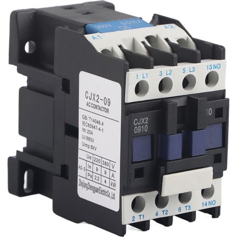 Contacteur AC Normalement Ouvert Bobine 380VAC 50Hz 9Amp Vis M5 Contrôle Alimentation Moteur Indicateurs (1/5)