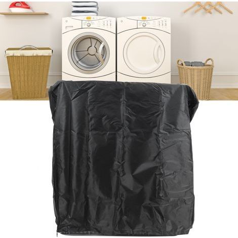 Protective cover for washing machine, 210D silver-coated Oxford fabric, for balcony tumble dryer, 74x71x101cm, black (1/5)