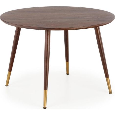 Table de salle à manger ronde aspect noyer GROIX (1/5)