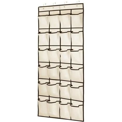 Bardusch - Range Chaussures - INSFITY - Suspendu Sur la Porte en Tissu Non Tissé - 24 Poches - Jaune (1/4)