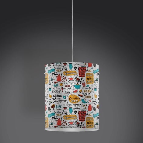 Enjoy Suspension Lustre en Plastique Blanc Cm. 27x32h