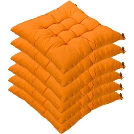 Coussins de chaise - AIMOONSA - Ensemble de 6 pièces - Carré 40x40x5 cm - Capitonné 9/16 pts - Lavable 30°C (1/5)