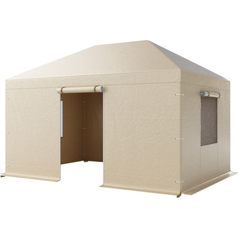 Mophorn Copertura Invernale per Gazebo Rigido 3,10 x 4,41 m, Protezione per Tutte le Stagioni con Pareti Laterali e Finestre in Rete, Ideale per Ripari Chiusi, Gazebo Escluso