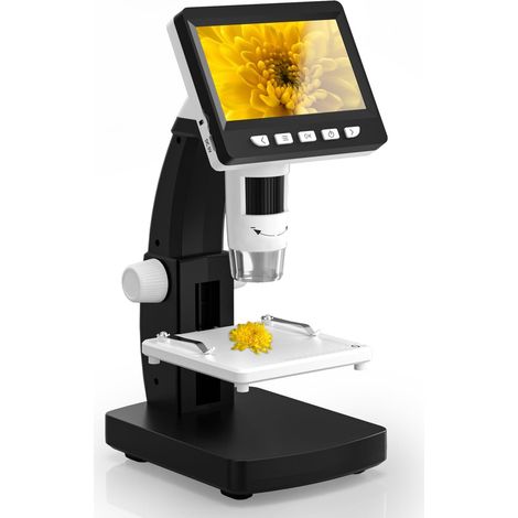 Microscopio LaBlanc, microscopio digitale da 4,3 pollici, risoluzione 50X-1000X, microscopio USB con 8 luci LED regolabili, microscopio per adulti/bambini (306-B) (1/5)