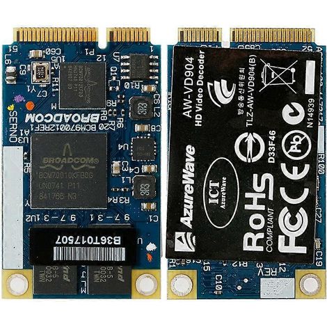 Carte mini PCIe BCM970012 pour décodeur HD AW-VD904, compatible avec les netbooks Apple TV et autres appareils. Module de décodage vidéo HD facile à utiliser.