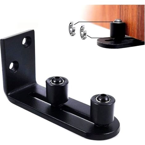 Floor Guide Sliding Barn Doors Wall Mount Adjustable Ball Bearings Black Track (1/5)