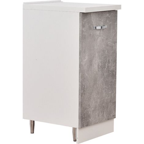 Mobile Base per Cucina Componibile Colore Grigio Cemento con 1 Anta 2 Scomparti (1/5)