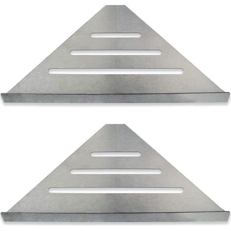 [NUNCA USADO] Estante de ducha esquinero para baño  Paquete de 2 unidades de acero inoxidable, diseño moderno de esquina premium  Organizador de ducha de pared y fácil de instalar  Soporte para estant