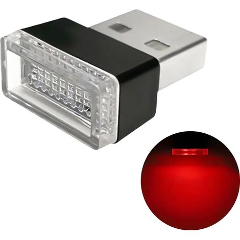 Juego de 7 piezas, 7 colores, luz ambiental para coche, luz ambiental LED USB, luz nocturna decorativa USB enchufable, adecuada para la iluminación interior del coche. (1/5)
