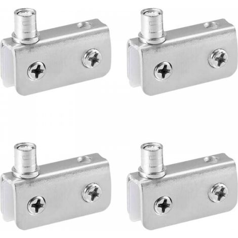 Paquet de 4 Pivot Porte Verre, Charniere Porte Verre, Acier Inoxydable, Ajustement pour Verre de 5-8mm (1/5)