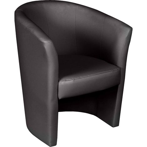 Dmora Poltrona con rivestimento in ecopelle, colore nero, cm 65 x 78 x 60, con imballo rinforzato