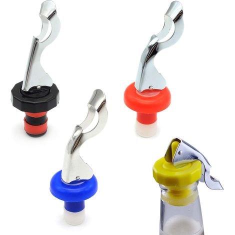 Bouchons pour bouteilles en verre 4 lots, bouchons étanches pour champagne et sodas, bouchons en silicone alimentaire réutilisables pour conserver la fraîcheur des boissons gazeuses (1/5)