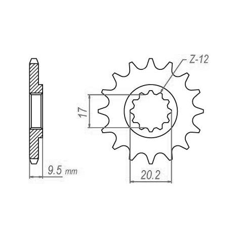 Pignon TT Lightweight KTM - 428 - 14 Dents - Similaire JTF1907 - Made in Germany (1/4)