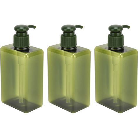 Leere 280-ml-Flasche mit Pumpe, für Lotion, Shampoo, Flüssigseife, auslaufsicherer Druckspender, 3er-Pack, dunkelgrün. (1/5)