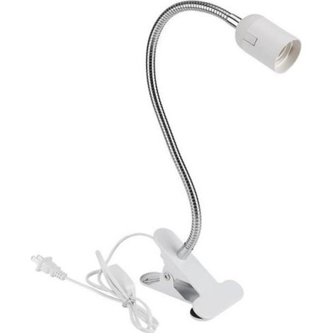 Lampe De Bureau - Pince Métal Plastique - Réglable 360° - Douille E27 - Câble 1,2 M - 50 Cm - 1 Pièce (1/4)