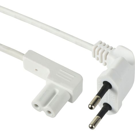 Câble d'alimentation Audio, vidéo, Radio, Sonos Play coudé Fiche Euro vers Prise Double Femelle Type C7, 3M, Blanc