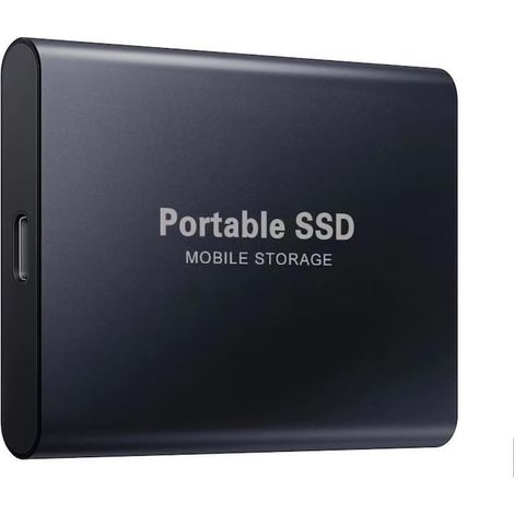Disque dur SSD externe de 128 To, transfert de données rapide de 20 Mo/s, format compact, matériau ABS.