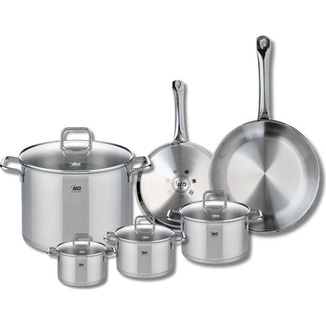 Ensemble de 2 Poêles de cuisson 24 et 28 cm et 4 faitouts 12, 14, 16 et 26 cm Elo Profi Citrin (1/5)