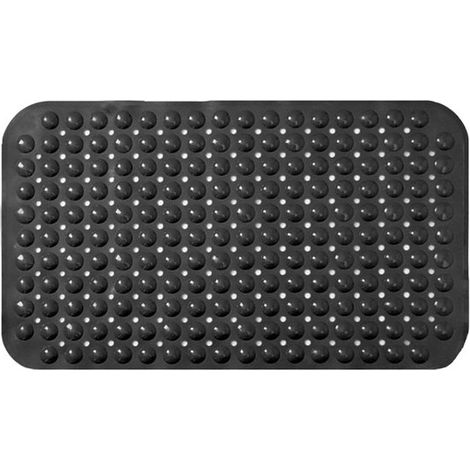 Tapis de douche antidérapant 40 x 80 cm, tapis de salle de bain résistant à l'eau, surface antidérapante pour douche et baignoire, noir (1/5)
