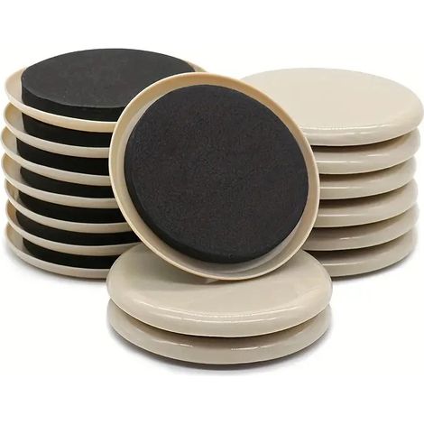Lot de 16 patins de déménagement pour moquette, diamètre 9 cm. Faciles à utiliser, ils permettent de déplacer facilement vos meubles. (1/5)