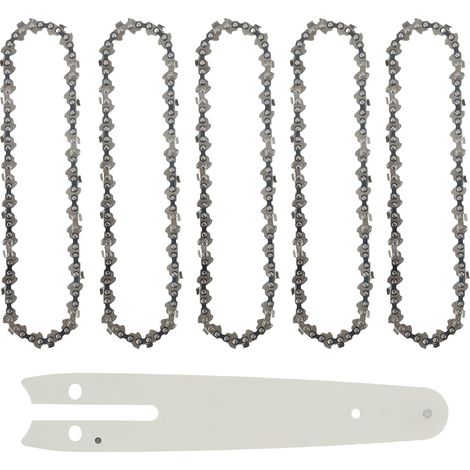 6 Inch 37 TG Chainsaw Chains Small Chainsaw Guide 5 Chainsaw Chains and 1 Chainsaw Guide for Garden Tools (1/5)