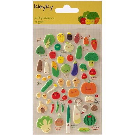 Pegatinas con relieve de verduras