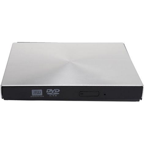 Lecteur DVD Externe USB 3.0 pour PC Portable et Bureau, Graveur DVD, Compatible Windows 98/ME/2000/XP, Couleur Gris Argent (1/5)