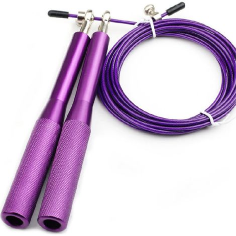 Corde à Sauter - Manches en Aluminium - Câble Réglable - Pour HIIT, Vitesse et Figures Acrobates - 1 Pièce (1/5)