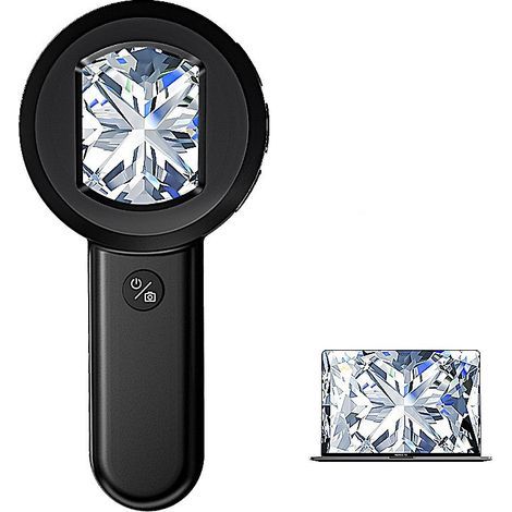 100x magnifying glass, coin magnifying glass, portable handheld microscope for children, jewelry magnifying glass with light, suitable for elderly readers, hair-like structures, USB coin magnifying gl (1/5)