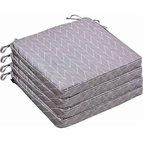 Lot de 4 galettes de chaise polyester apache 40x40x3 cm