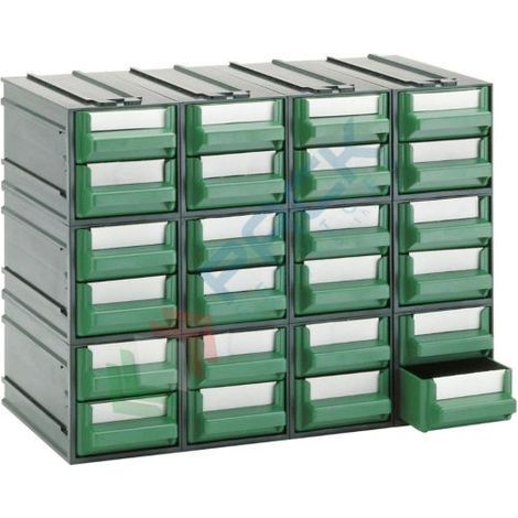 Cassettiera modulare "A" con 24 cassetti - Verde - Mobil Plastic