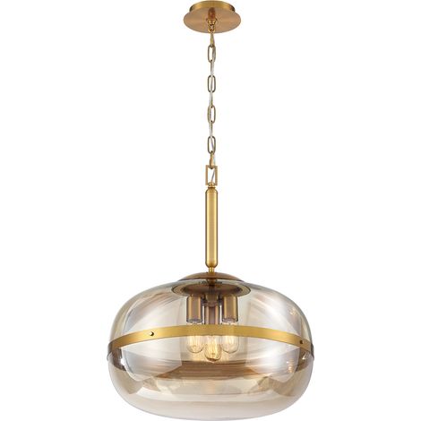 Lampada a sospensione Nottingham oro ambra vetro Ø51 3xE27 (1/5)