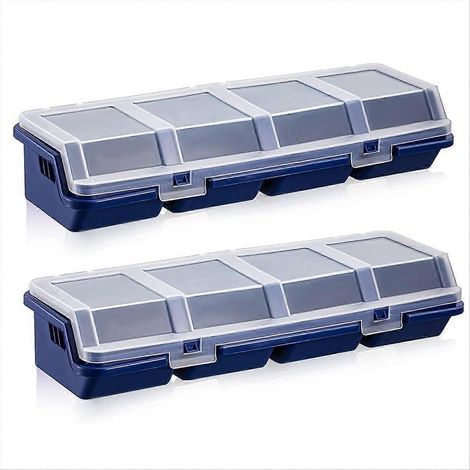 Aufbewahrungsbox für Minischrauben und Ersatzteile, aus Recyclingmaterial, 400 g, blau (1/5)
