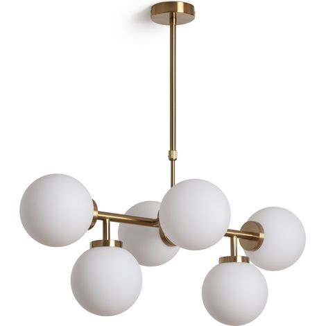 Pendelleuchte Metall und Glas Lautrec Gold (1/5)