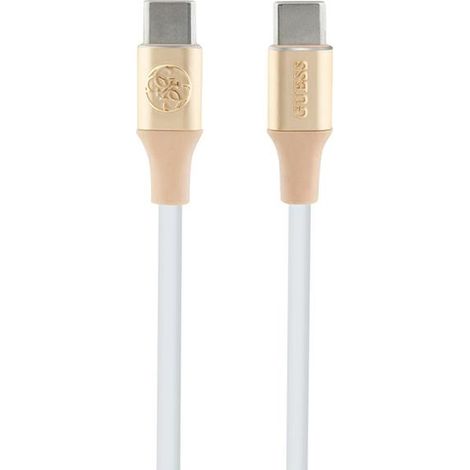 Cable USB-C a USB-C Guess de 1,5 m con carga rápida, color dorado. (1/2)