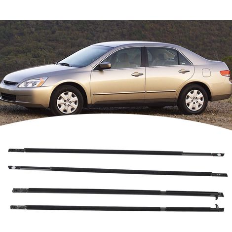 Ensemble de 4 joints d'étanchéité pour portes et fenêtres, pièces de garniture moulées, bandes d'étanchéité pour vitres de voiture 72950-SDA-A01, convient à la Honda Accord septième génération 2003-20 (1/5)