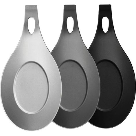 Lot de 3 repose-cuillères en silicone, support pour ustensiles de cuisine, porte-cuillères en silicone résistant à la chaleur pour plaques de cuisson (1/5)