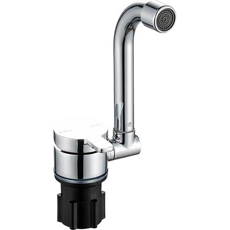 Klappbarer Wasserhahn für Wohnmobile, 360° drehbar, Küchenarmatur, Spülbeckenarmatur, Einhebelmischer mit Kalt- und Kaltwasseranschluss