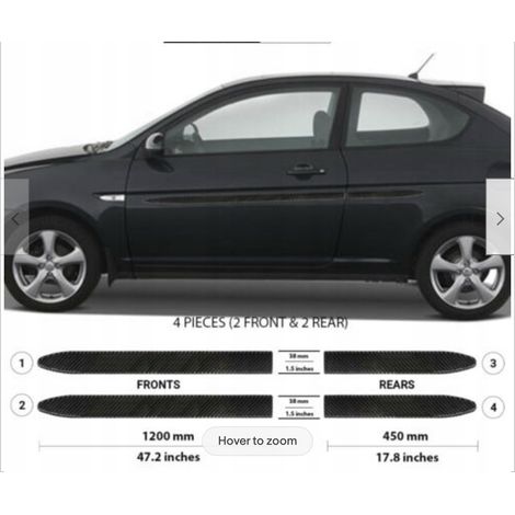Moulures de porte latérales noires pour Hyundai Accent 06-11 (1/5)