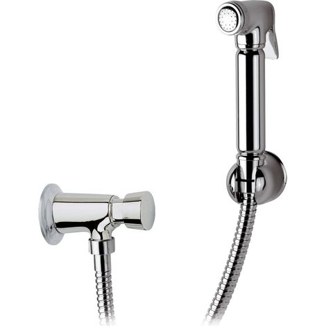 Set doccetta bidet con: doccia a pulsante, flessibile e rubinetto temporizzato (1/2)
