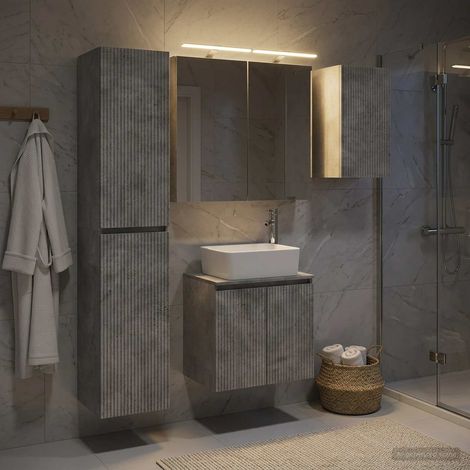 vidaXL Bathroom Cabinet Set 5 pcs Concrete Grey Engineered Wood (1/5)