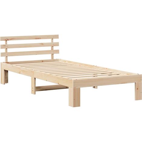 Lit simple,Lit adulte,Cadre de lit Marron 90 x 190 cm Bois de pin massif CFW7361034 (1/5)