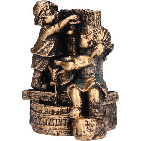 Statue Résine Enfant Jouant avec l'Eau, Sculpture de Jardin, Ornement Décoratif pour Maison (1/5)