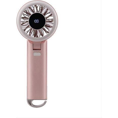 HONORNIC - Ventilateur de poche rafraîchissant, petit ventilateur de bureau, ventilateur portable, silencieux, 100 vitesses réglables, texture plastique, rose, idéal pour les enfants
