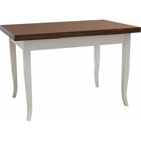 Tavolo Rettangolare Allungabile in Legno Piedi a Sciabola Bicolore Dimensione Tavoli: 100 x 70 + 2 allunghe 40 cm (1/2)