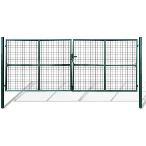 vidaXL Portail de jardin en maille 400x150 cm (1/4)