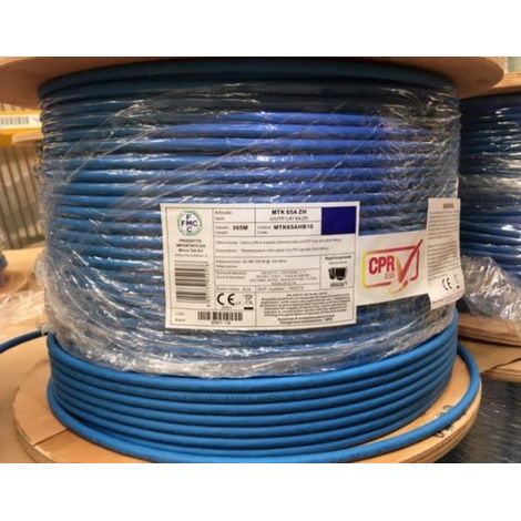 Cavo u/utp al metro micro tek cat 6a guaina lszh conduttori rigidi 23 awg - mtk65ahb10