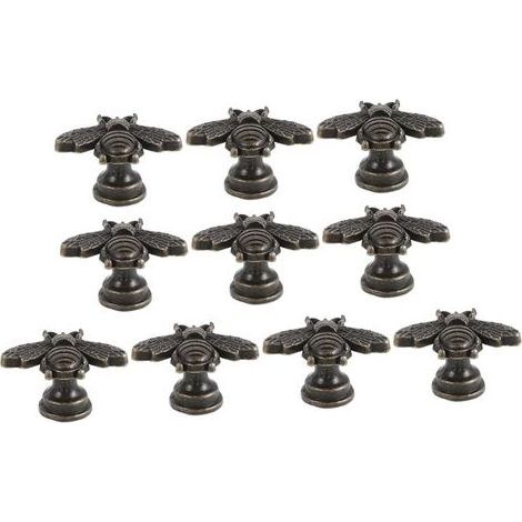 10 pièces Boutons De Commode Abeille Vintage Pour Poignées Armoire Décoratives Métal Boutons De Placard (1/5)