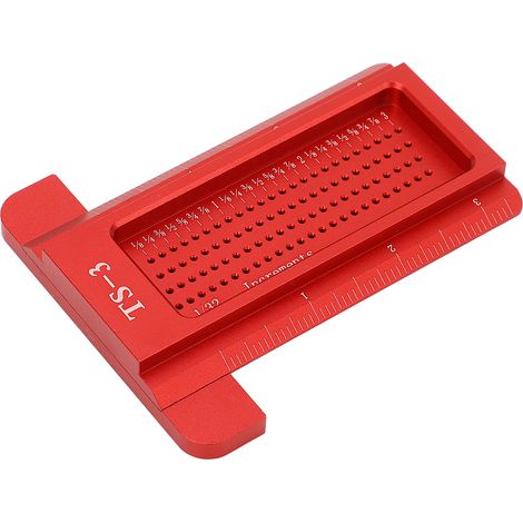 Règle de traçage en T pour le travail du bois, outil de marquage en alliage d'aluminium, jauge de positionnement des trous pour projets de bricolage (1/5)