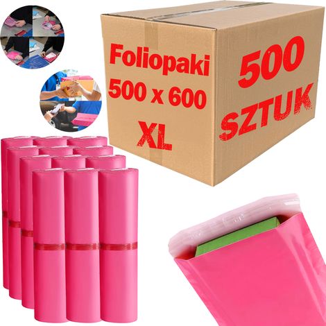 Pink Courier Poly Mailers XL 500x600mm - 500 Stück.